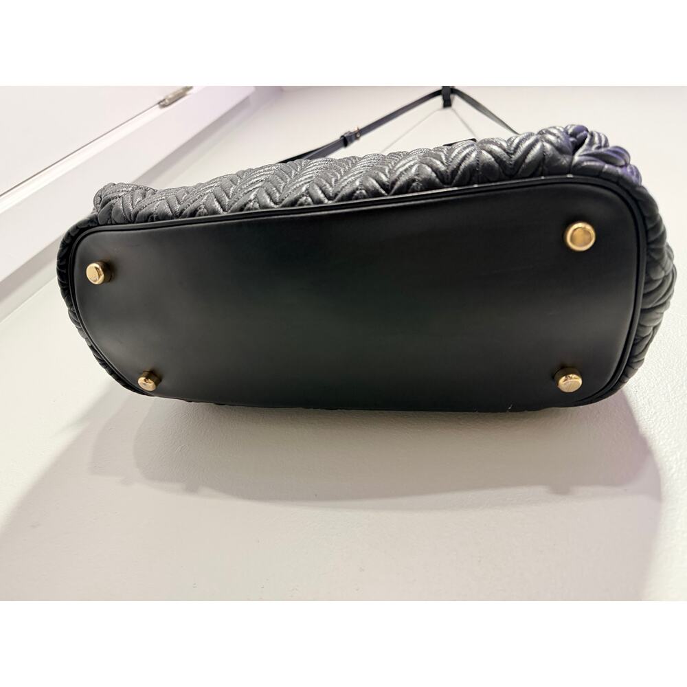 NWOT Coach Quilted Black Leather Ally satchel F73978 - Picture 4 of 8